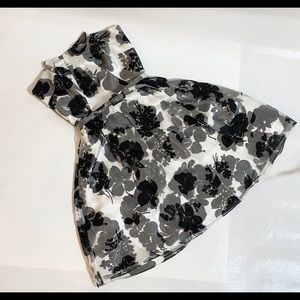 WHBM fit and flare strapless cocktail dress